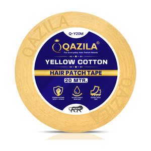 Qazila Hair Patch Tape| Hair Wig Tape| Cotton-Cloth| Maximum Hold upto 7-14 days| Water Resistant| 20 Meter| 1 inch (Manual)