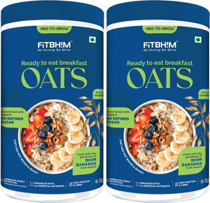 Pro-To-Grow Fitbhim Oats Pack of 2(Ready to Eat)Complete Family Nutrition|Child,Adult Jar
