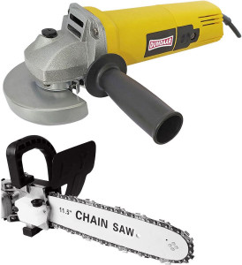 DUMDAAR ELECTRIC CHAINSAW 12 INCH CHAINSAW ADOPTER WITH ANGLE GRINDER 850 W HEAVY DUTY Corded Chainsaw