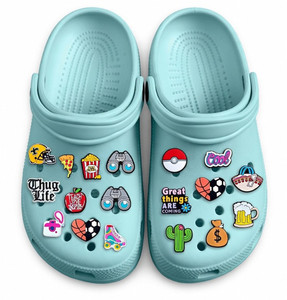 finex Random Design Shoe Decoration Charms (Pack of 16) Silicone Shoe Charm