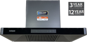 Hindware MARCELLA 90CM 1700CMH; ENERGY EFFICENT BLDC MOTOR AND MOTION SENSOR (YEAR 2023) Auto Clean Wall Mounted GREY 1700 CMH Chimney