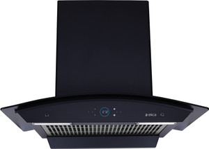 Elica iSMART 5STAR Performance 60cm Filterless GLACE FL HAC 60 LTW NERO with Remote & Auto Clean Wall Mounted Black 1425 CMH Chimney