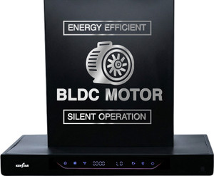 Kenstar AeroGlide BLDC T SHAPE 60CM 1500 CMH 60 cm Filterless Auto-clean Chimney With BLDC Motor 10 Speed Touch & Gesture Control Powerful Suction Low Noise Auto Clean Chimney