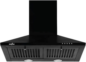 Kenstar VENTI PRO PYRAMID 60CM |Twin Baffle Filter | Energy Efficient LED Light | Powerful Suction | Wall Mounted Black 1000 CMH Chimney