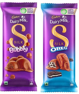 Cadbury Dairy Milk Silk Bubbly Chocolate & Dairy Milk Silk Oreo Chocolate Bars