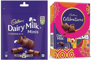 Cadbury Dairy Milk minis Chocolate 119g & Celebration 62g Rakhi chocolate Gift pack Bars