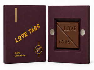 LOVE TABS Dark Chocolate Bar, Rich Dark Chocolate, Romantic Gift Chocolate for Couples, Bar Gift Pack
