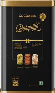 BARQUILLO Assorted Premium Chocolate Almond, Red Velvet, Hazelnut, Pistachio - Tin Pack Bites