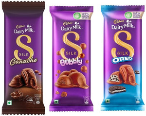 Cadbury Silk Ganache 58g nd Silk Oreo 60g nd Silk Bubbly 50g Bar Gift Pack