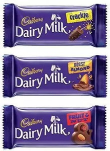 Cadbury crackle, roast almond, fruit n nut Bar