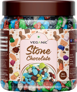 Veganic Stone Chocolate Candy | Rock Shape Milk Choco Pebbles | Colourful Rock Candies | Marble Chocolate For Cake Decoration & Eating Crackles
