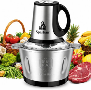 Sparkan Stainless Steel Electric 3 Liter Meat Grinders with Handle,1000W Chopper 3 Speed Electric Meat Grinder