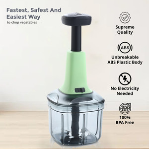 VEKSOR EffortlessSlice 900ml Push Chopper: Dual-Blade सब्जी और फल