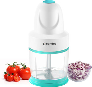Candes 250-Watt Electric Chopper with Double Blade (White Blue) Electric Vegetable & Fruit Chopper