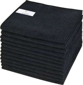 SHOWSTOPPER Black 250 GSM (30cmX30)cm, Highly Absorbent Microfiber Towels Cleaning Rags Wet and Dry Microfiber Cleaning Cloth