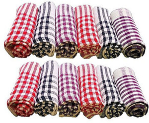 SPACEHEIGHT Kitchen Napkin Pack of 12 Multicolor Dry Cotton Cleaning Cloth