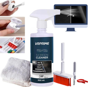 VRPRIME Laptop Screen Cleaning Kit 500ml with Microfiber Cloth | 5 in 1 Screen Cleaner for Computers, Gaming, Laptops, Mobiles