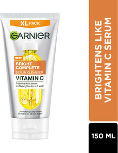 GARNIER Vitamin C + Serum Cleanser for Instant Brightening | For all skin types | Face Wash