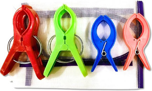 BharatSS Saree Pre Pleating Clip 5 Inch Clip 2 Nos, 4 Inch Clip 2 Nos, 1 Ironing Mat Plastic Cloth Clips