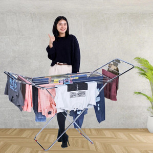 Branco Steel Floor Cloth Dryer Stand Strong & Heavy Stainless Steel Foldable Cloth Dryer Stand Double Rack