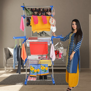 TNC Steel, Plastic, Aluminium Floor Cloth Dryer Stand MODERN AND FOLDABLE INDOOR AND OUTDOOR JUMBO CLOTHES DRYING RACK