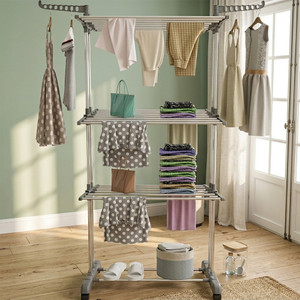 V-MOP Steel Floor Cloth Dryer Stand Premium Stainless Steel Clothes Drying Stand for Balcony & Home -00- (GREY)