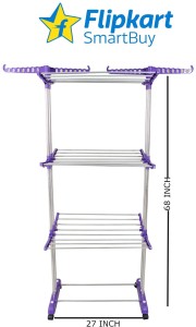 Flipkart SmartBuy Aluminium, Plastic, Steel Floor Cloth Dryer Stand Made In India 12 Month Manufacturing Warranty Pure Stainless Steel cloth Stand