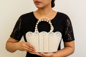 Zari and Fashion Party White  Clutch