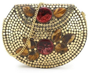 Design Craft Casual Gold  Clutch