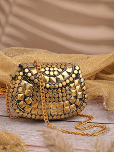 Anekaant Party Gold Clutch