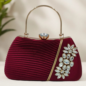 LA BELGIUM Party Maroon  Clutch