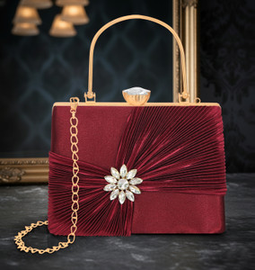 Black Wings Casual, Party Maroon  Clutch