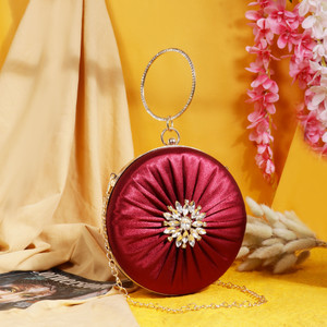 Misha Casual, Party, Formal Maroon  Clutch