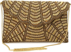 Zari and Fashion Gold Sling Bag Partywear women and girls clutch purse
