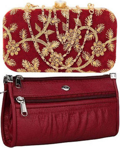 RAPID COSTORE Casual, Party Maroon  Clutch