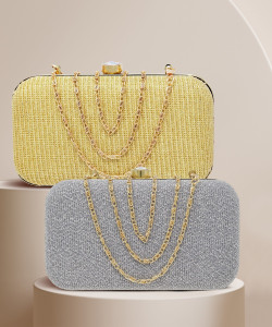 AILTINO Party Silver, Gold Clutch