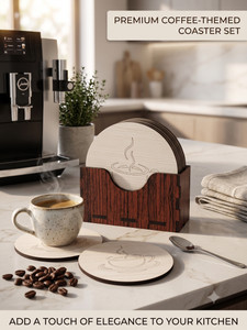 TALAVITA Round Reversible Wood Coaster Set