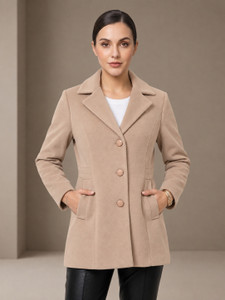 LADY LEAF Suede Solid Coat