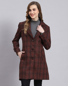 MONTE CARLO Wool Blend Checkered Coat