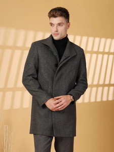 CHKOKKO Tweed Solid Coat