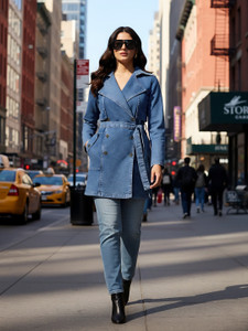 SASSAFRAS Denim Solid Coat