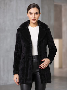 LADY LEAF Suede Solid Coat