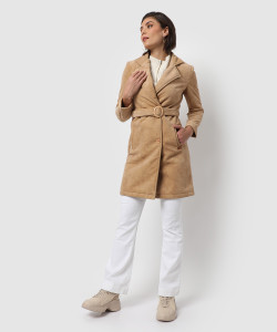 CAMPUS SUTRA Suede Solid Coat