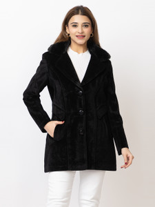 LADY LEAF Suede Self Design Coat