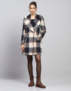MONTE CARLO Wool Blend Checkered Coat