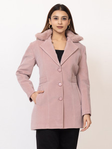 LADY LEAF Suede Solid Coat