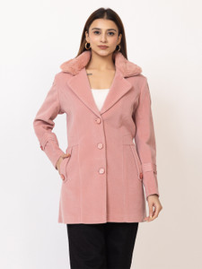 LADY LEAF Suede Self Design Coat