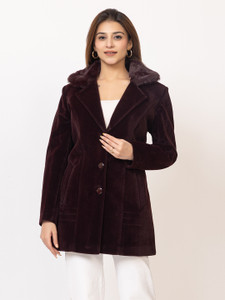 LADY LEAF Suede Solid Coat