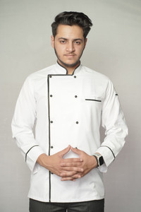 UNIQFORM Chef Coat, White Solid Coat