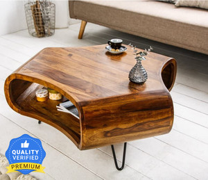 Taskwood Furniture Solid Sheesham Wood Coffee Table With 3 Side-Space For Living Room. Solid Wood Coffee Table